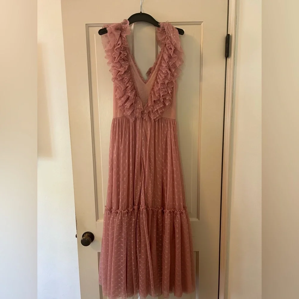 Pink Ruffled Maxi Dress - Picture 2 of 2